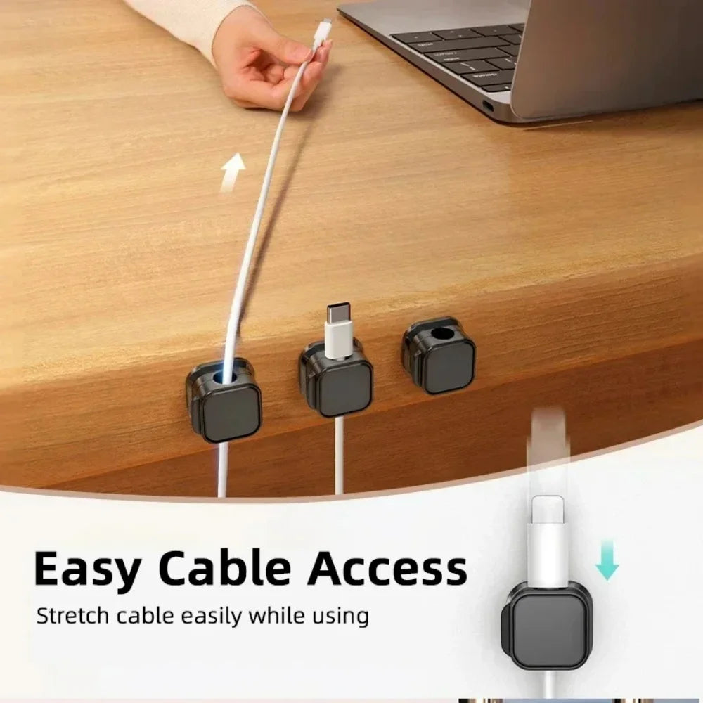 Magnetic Self-Adhesive Cable Clips | Wire Cord Holder 1/3/6-Pack Cable Cord Clip QXL