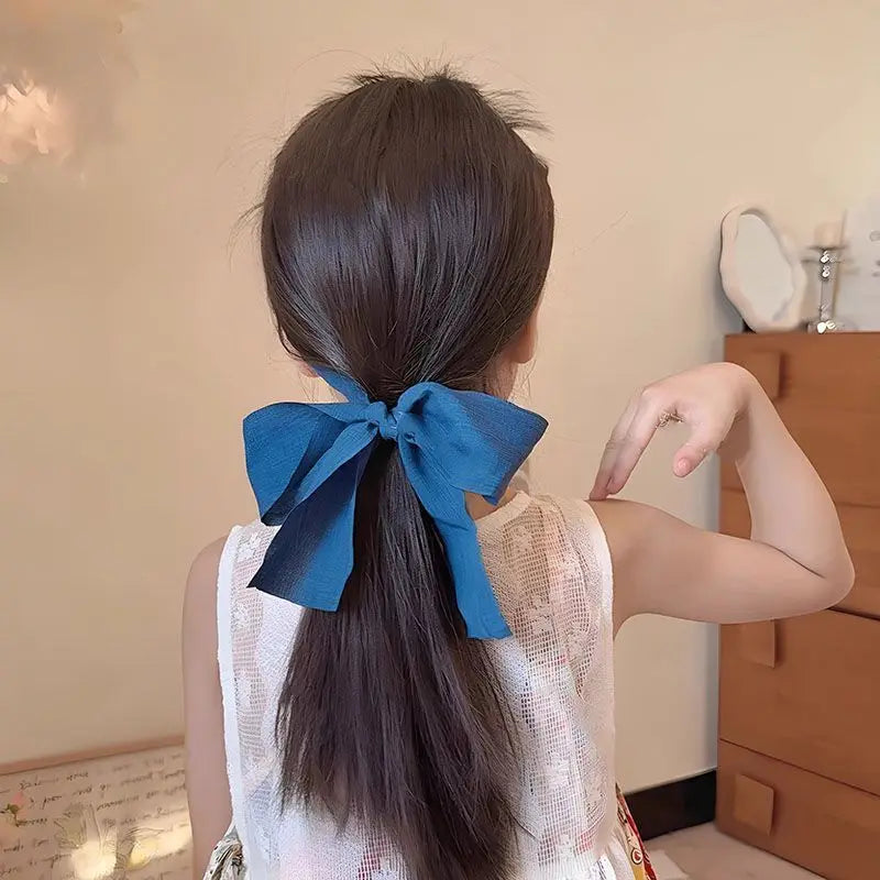 Blue Denim Ribbon Hair Hoop Headband | Korean Style Fashion Headband QXL