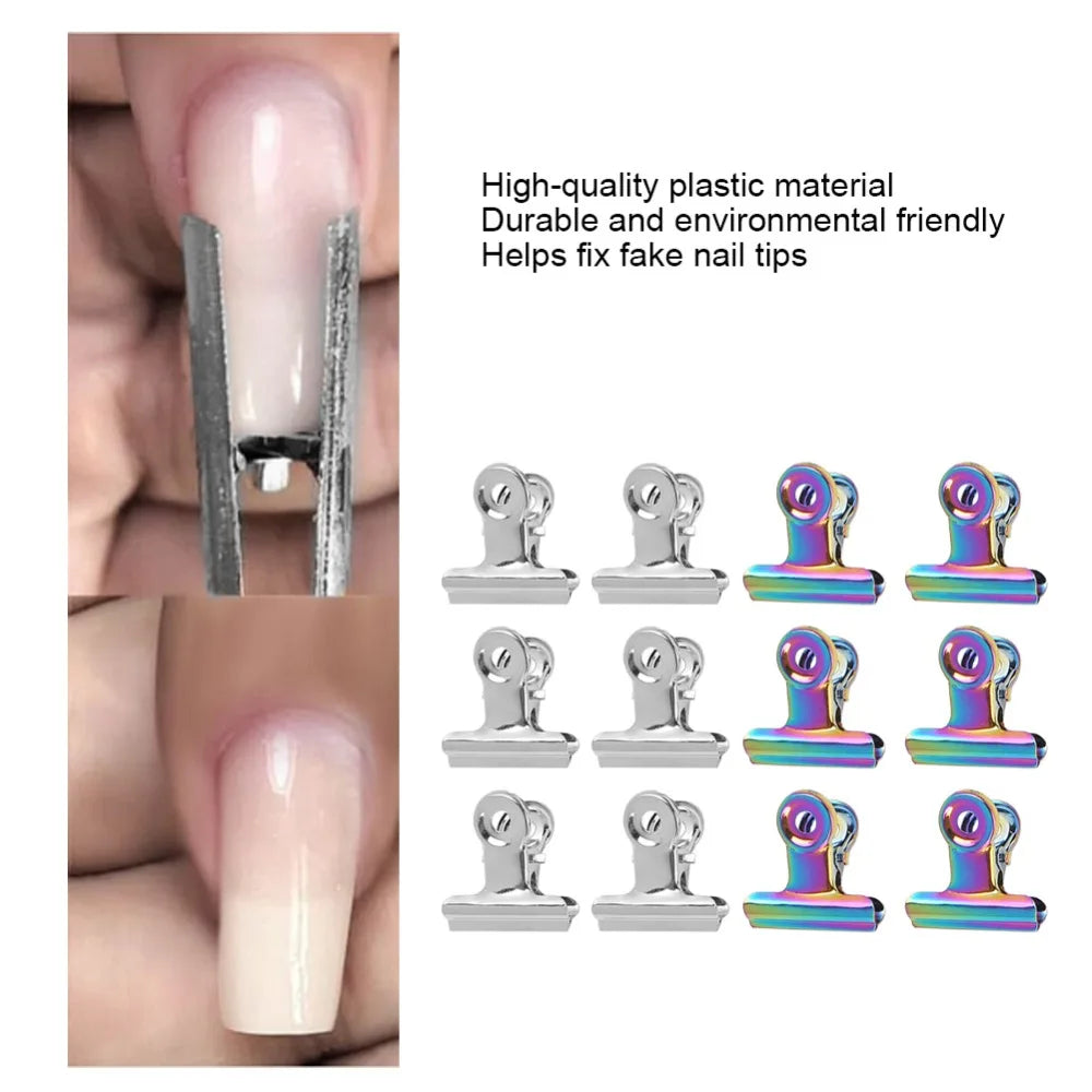12-Pack Metal Nail Pinching Clips | Quick-Build Nail Tips Nail Shaping Clips QXL