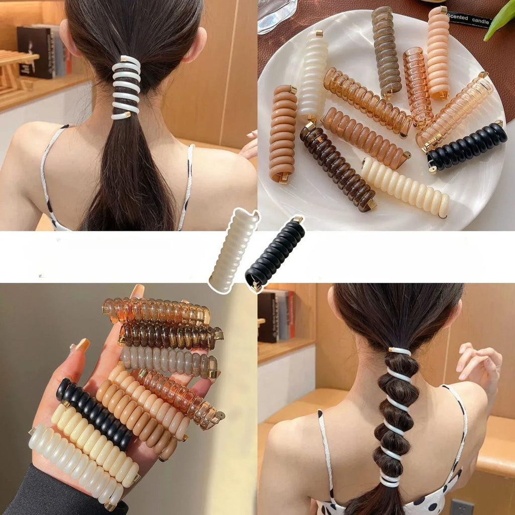 Gold Telephone Line Hair Ties | Elastic Ponytail Bands Elastic Hair Ties QXL