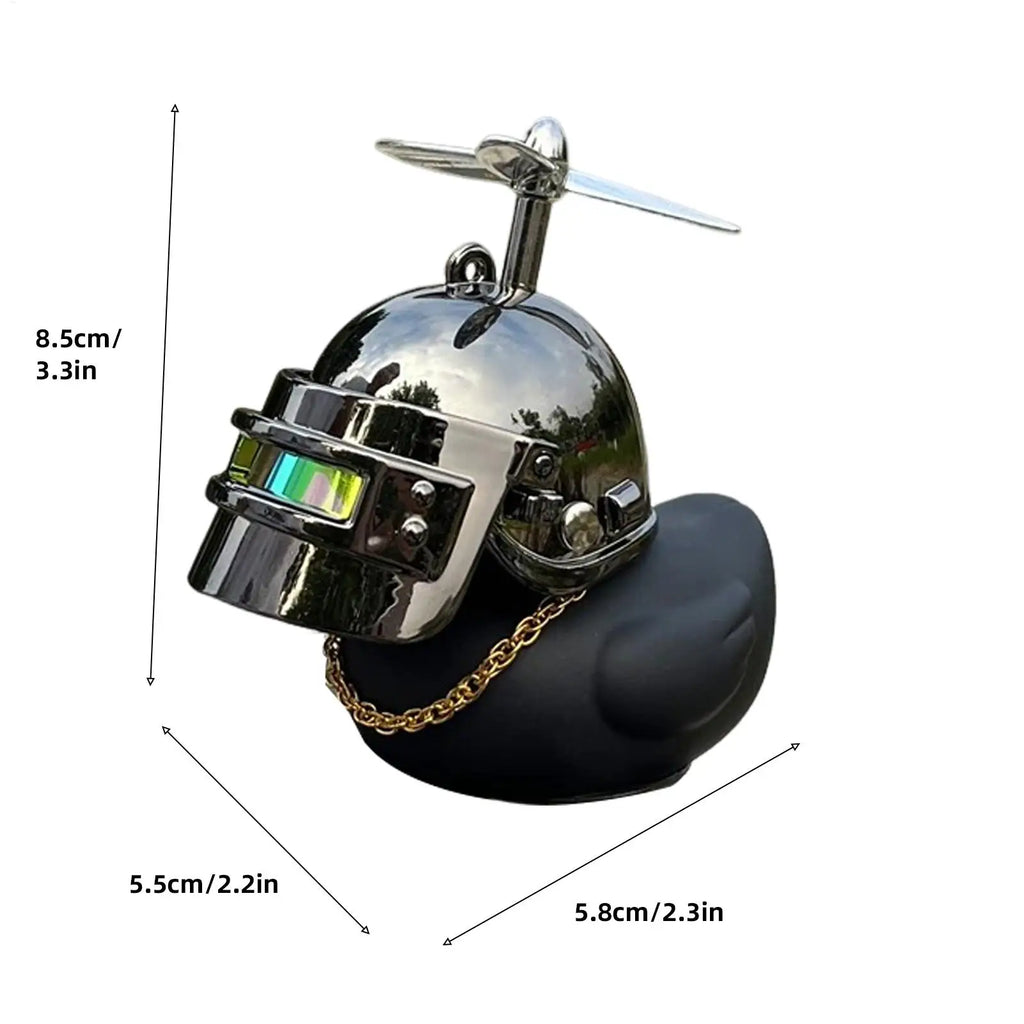 Rubber Duck Dashboard Ornament | Spinning Propeller Helmet & Glasses Car Dashboard Ornament QXL