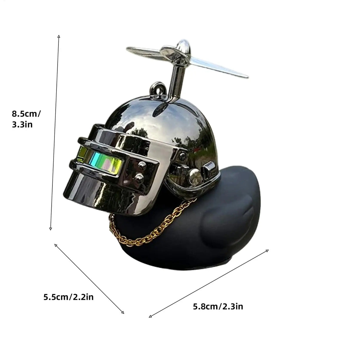 Rubber Duck Dashboard Ornament | Spinning Propeller Helmet & Glasses Car Dashboard Ornament QXL