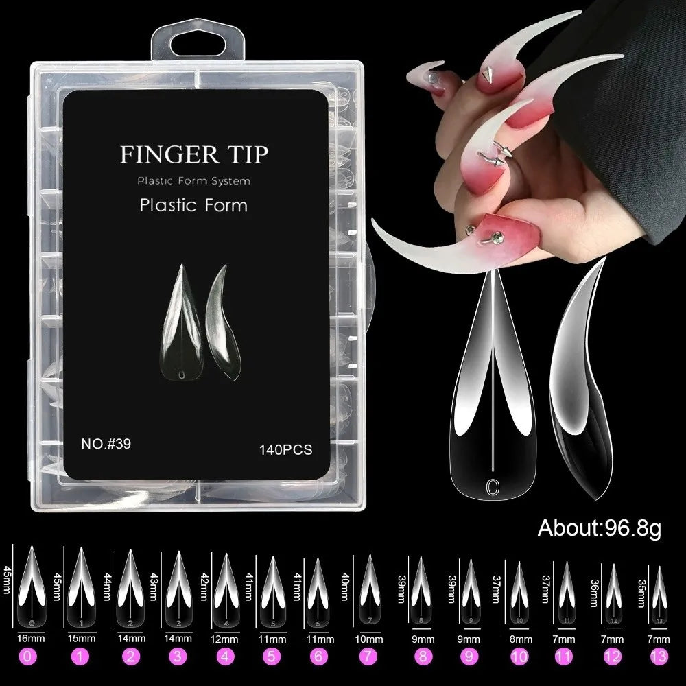 Transparent Dual Gel Nail Extension Forms | 14 Sizes, 70–150 Pc Nail Extension Forms QXL