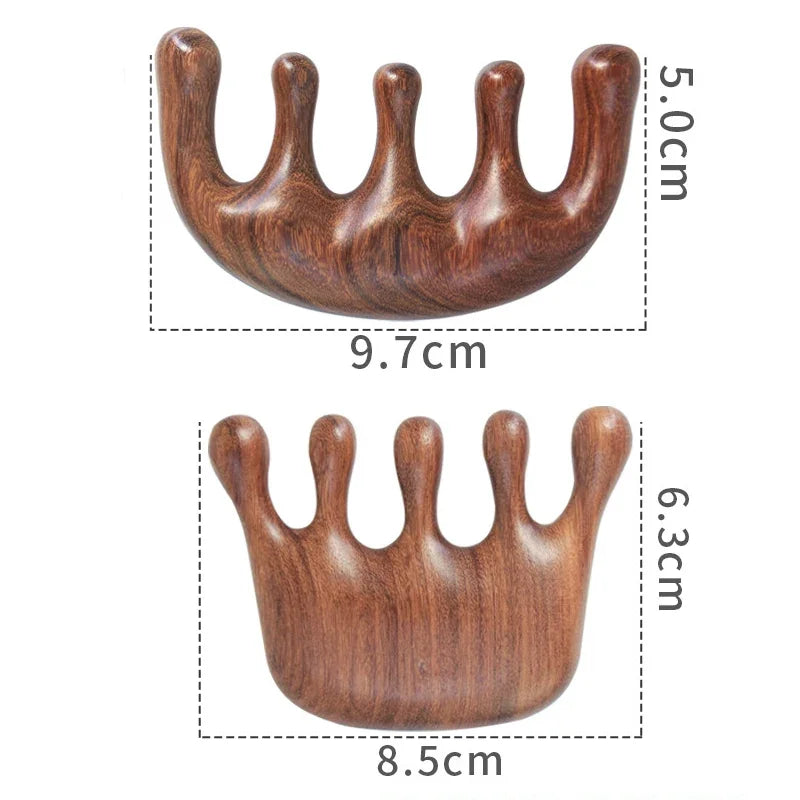 Sandalwood Scalp Massager Comb | Anti-Static Wooden Hair Comb Scalp Massager Comb QXL