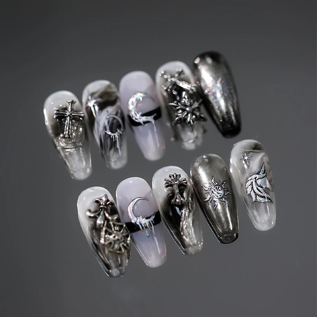 5D Laser Silver Nail Stickers | Unicorn Moon Butterfly Decals Nail Stickers & Decals QXL