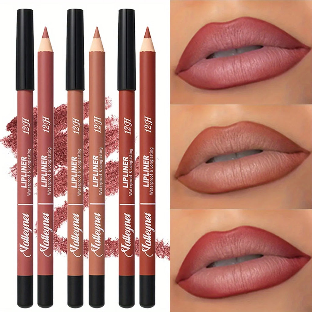 3-Piece Matte Lip Liner Set – Waterproof & Long-Lasting Nude Lip Liner Set QXL
