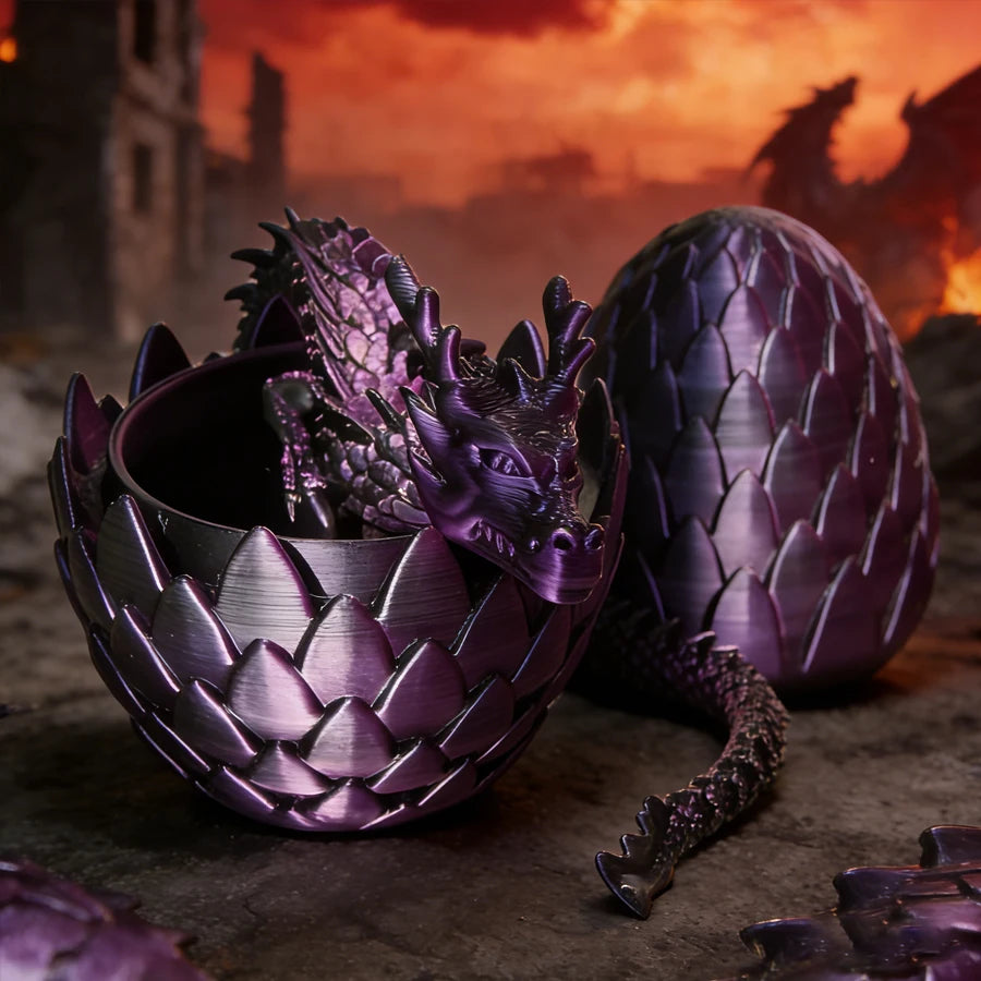Articulated 3D Printed Dragon Model 60cm + Egg | Fantasy Decor Collectible Dragon Figure QXL