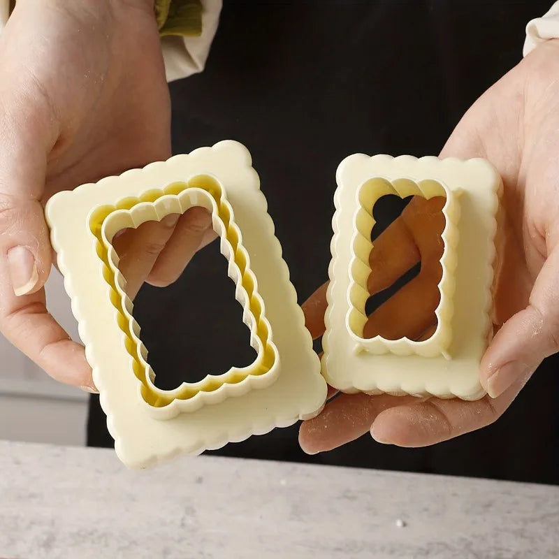 3-Piece Rectangular Cookie Cutter Set | BPA-Free Non-Stick Cookie Cutter Set QXL