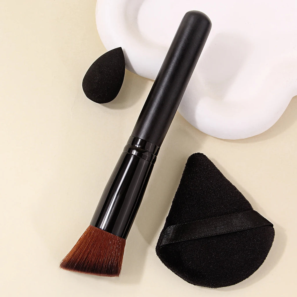 KOSSHOW 3-Piece Makeup Brush, Puff & Sponge Set Makeup Applicator Set QXL