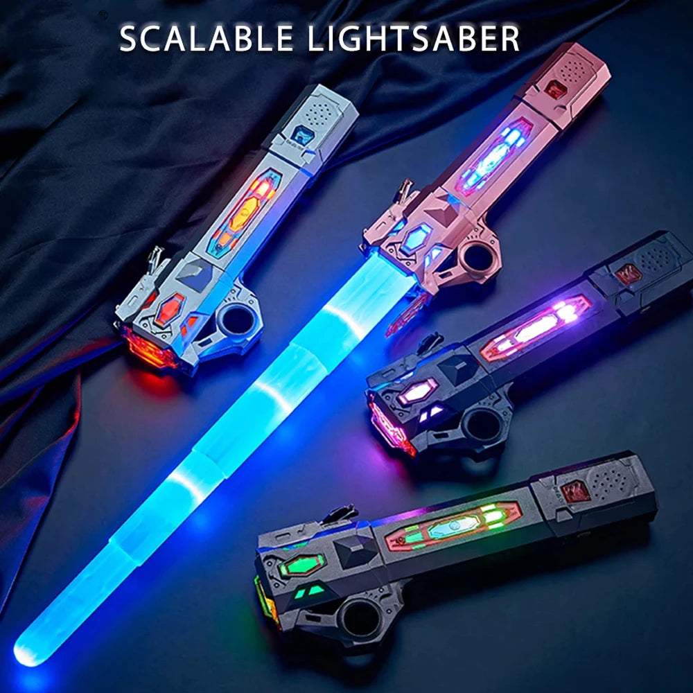 Kids LED Light-Up Telescopic Sword Toy with Music & Glow Light-Up Toy Sword QXL