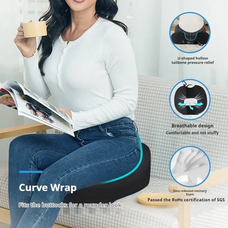Memory Foam Seat Cushion | Hollow Design & Lumbar Support Memory Foam Cushion QXL