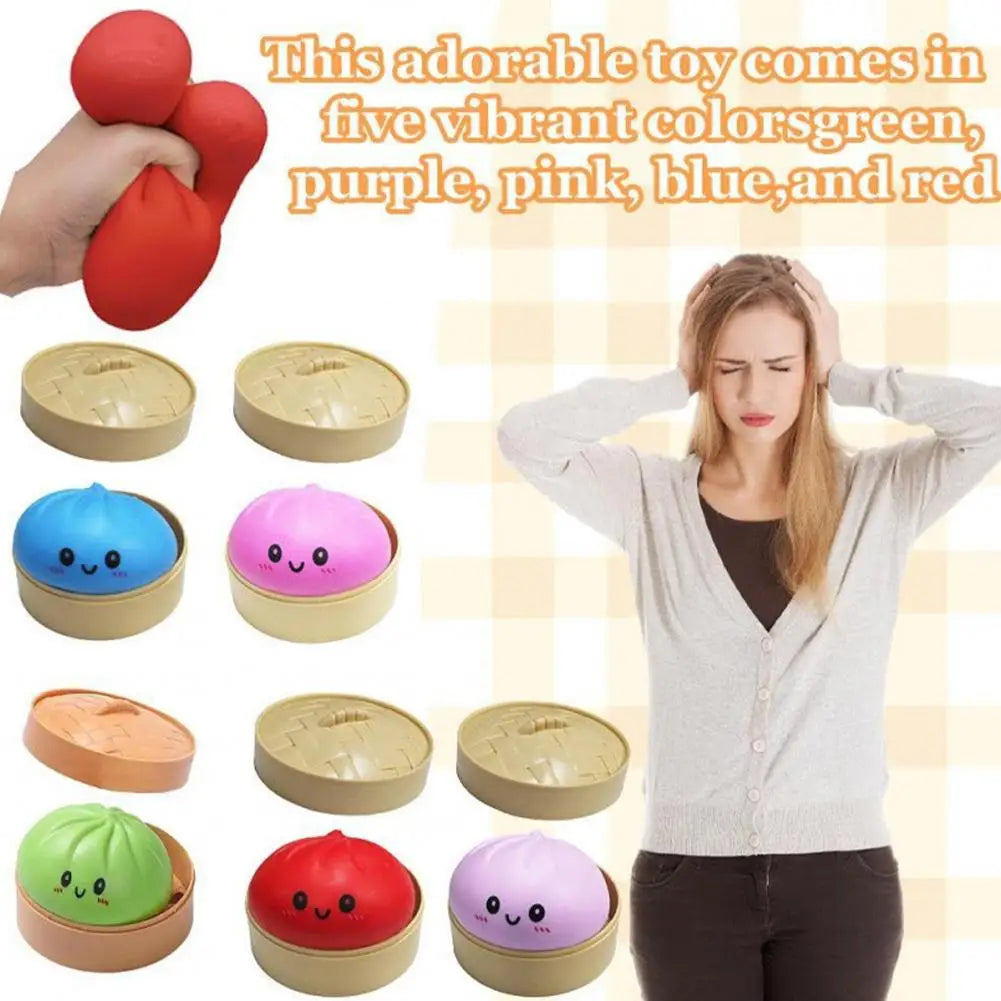 Squishy Dumpling Stress Toy | Soft Vinyl Sensory Squeeze Toy Squishy Fidget Toy QXL