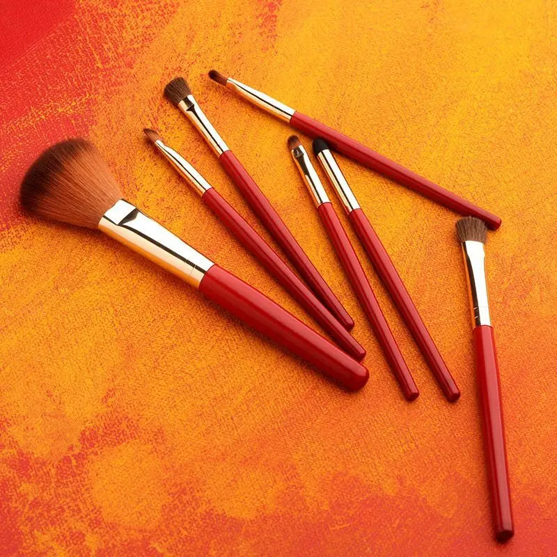 ILISYA 7-Piece Horsehair Makeup Brush Set | Beginner Kit Makeup Brush Set QXL