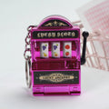 Mini Slot Machine Keychain | Retro Fruit Reel Pull Lever Novelty Keychain Toy QXL Pink