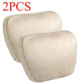 Car Headrest Neck Cushion | Maybach-Style Suede Pillow Car Neck Cushion QXL Rice white 2 PCS