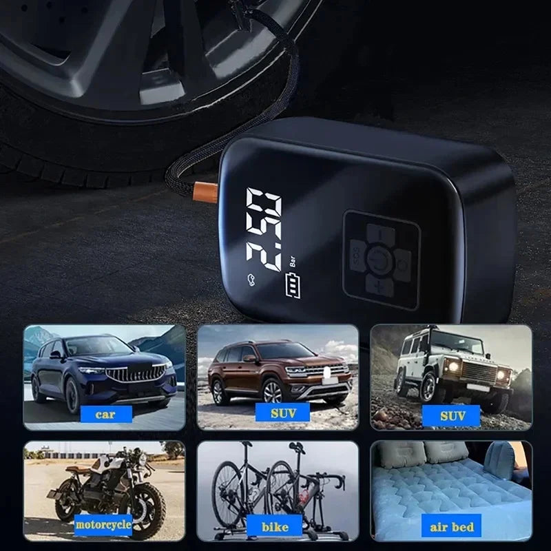 Portable 150PSI Digital Air Compressor – Wireless & Plug-In Portable Tire Inflator QXL