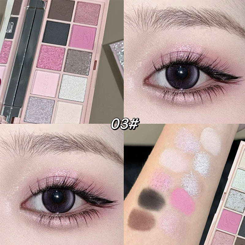 NICEKEY 10-Color Glitter Matte Eyeshadow Palette | Shimmer Eyeshadow Palette QXL 03