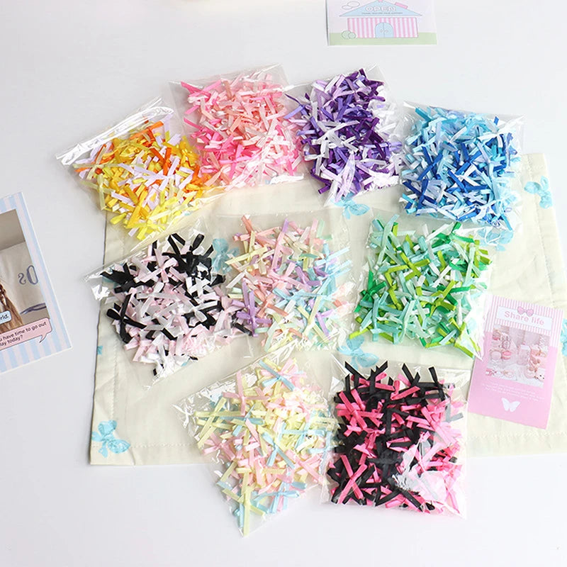 100-Pack Satin Ribbon Bows 20-30mm | DIY Craft & Gift Decor Ribbon Bow Embellishments QXL