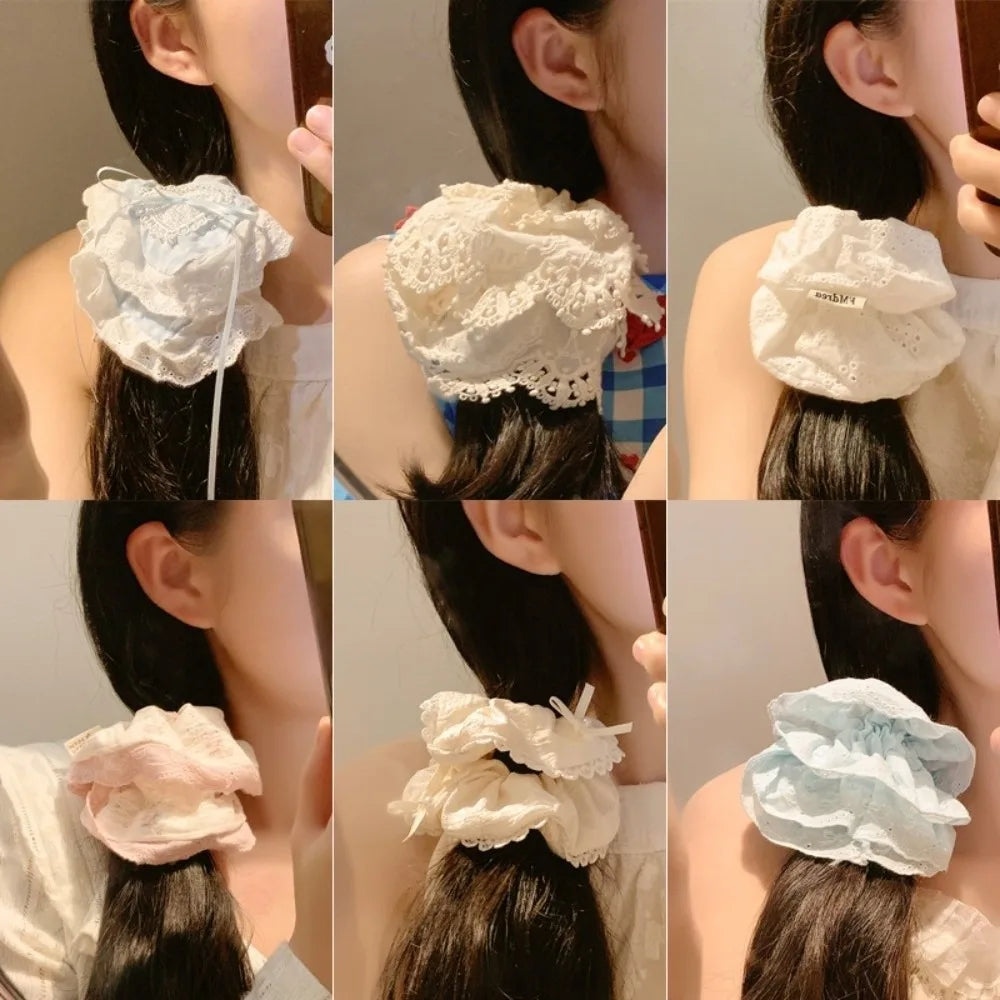 Korean Floral Scrunchie Hair Band | Elastic Tie for Women Hair Scrunchie QXL