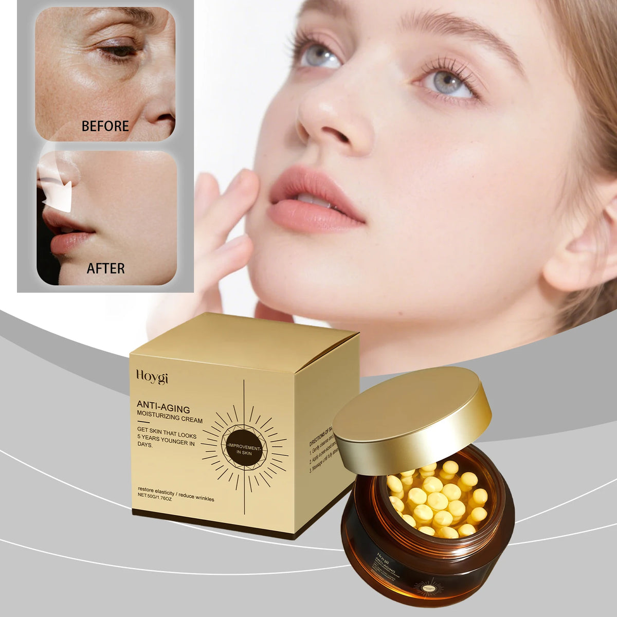 Hoygi Retinol Firming Face Cream | Collagen & Hyaluronic Acid Facial Moisturiser Cream QXL