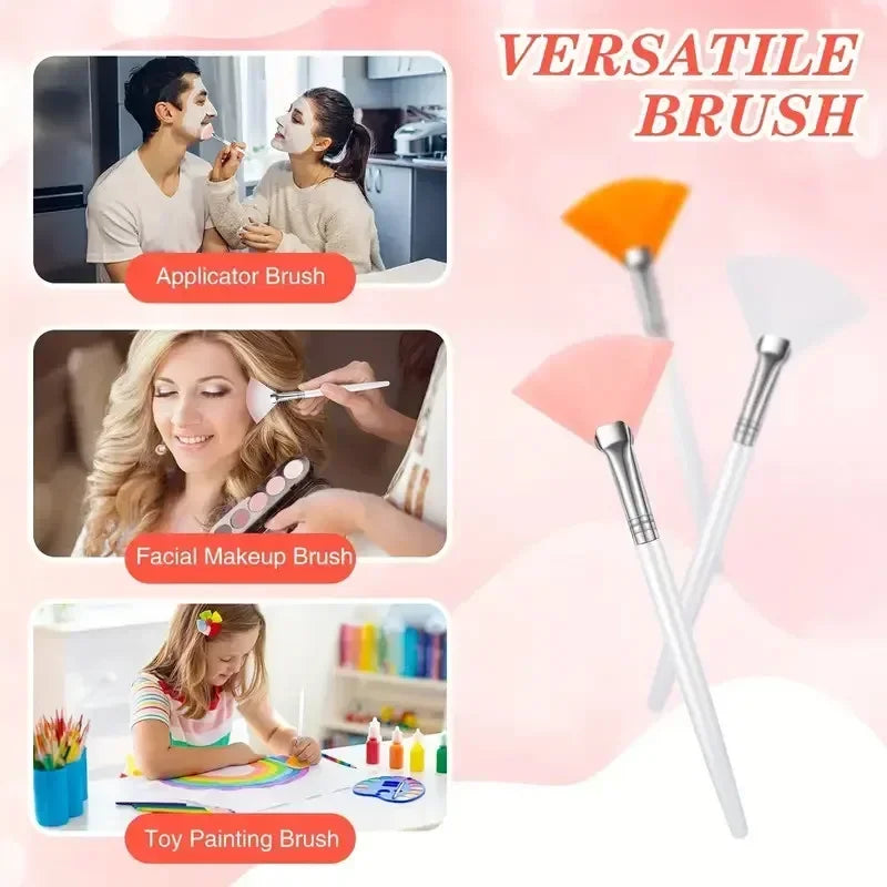 Fan Shape Face Mask Applicator Brushes | 3, 6 or 12 Pack Face Mask Brush Set QXL