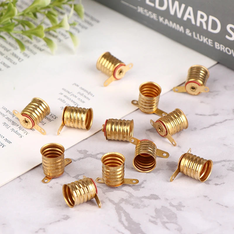 10-Pack E10 Copper Screw Lamp Base Holders for Circuits Lamp Base Holder QXL