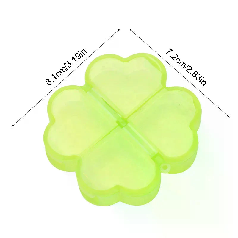 4-Grid Four-Leaf Clover Portable Pill Organizer Box Pill Organizer Box QXL