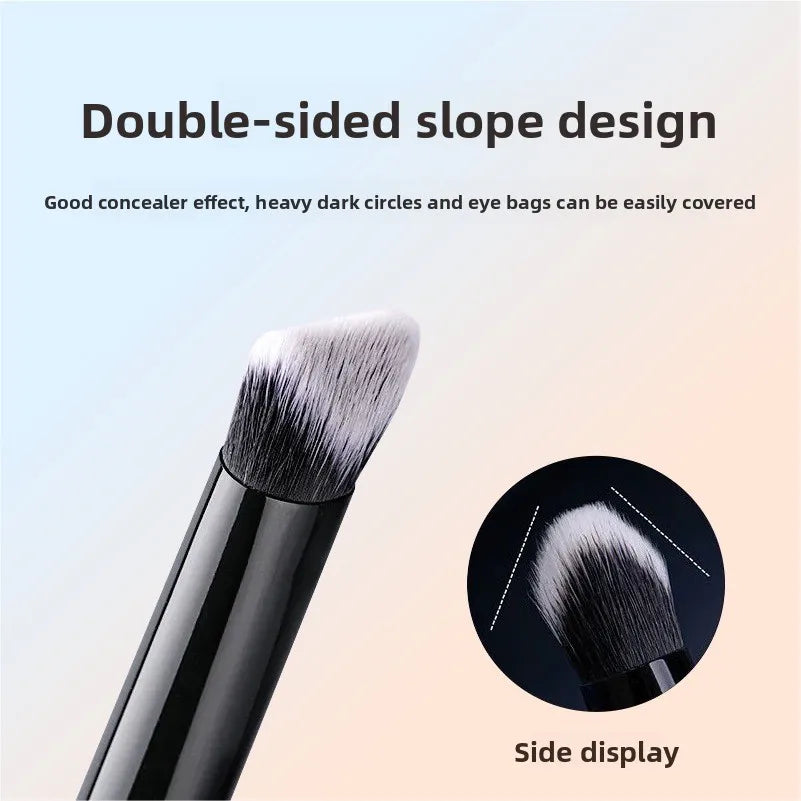 Double-Sided Slope Foundation Brush | Soft Fiber Wood Handle Foundation Makeup Brush QXL