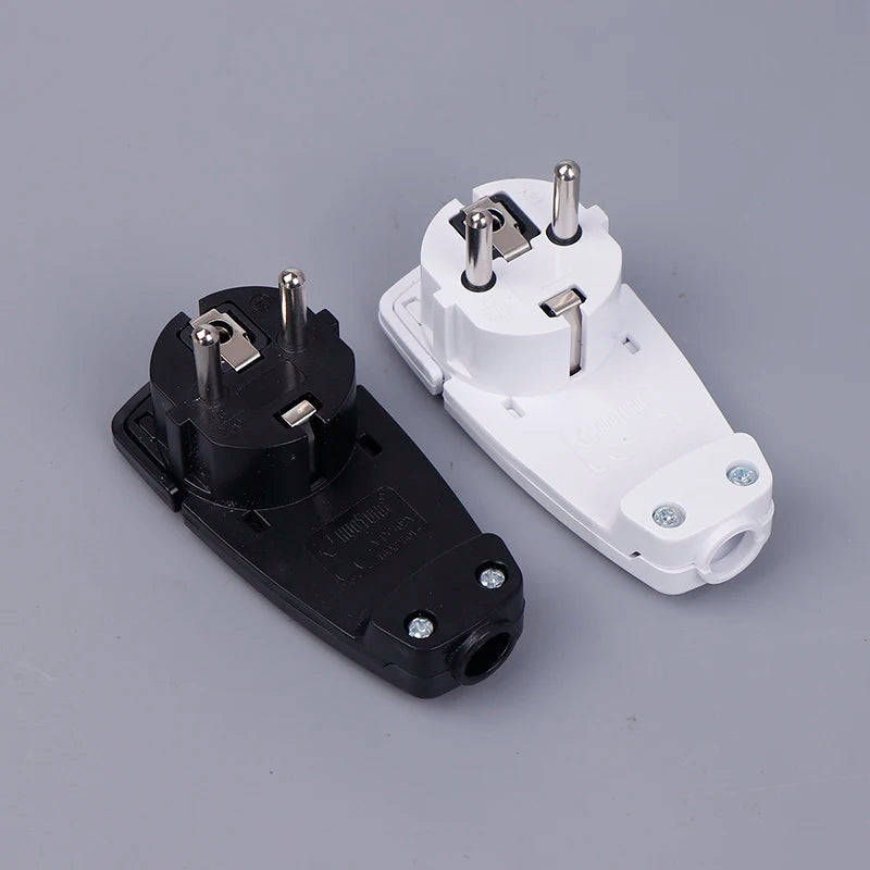 Extra Flat EU Plug Adapter 250V 16A | Folding Handle & Kink Guard Socket Plug Adapter QXL Black
