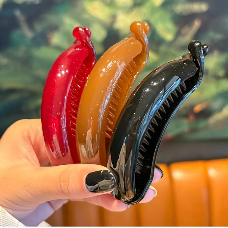 6-Color Banana Clip Hair Claw | Ponytail Buckle for Women Banana Hair Clip QXL