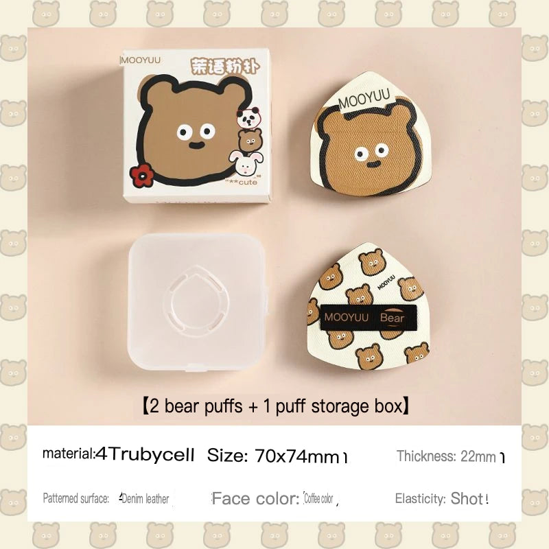 Cartoon Cotton Candy Powder Puff | Air Cushion Foundation Tool Cosmetic Powder Puff QXL Bear 2 tablets