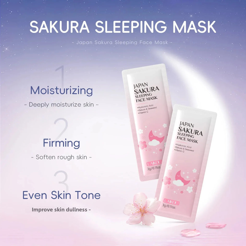 LAIKOU Sakura Overnight Sleeping Mask – Hydrating & Brightening Sleeping Face Mask QXL