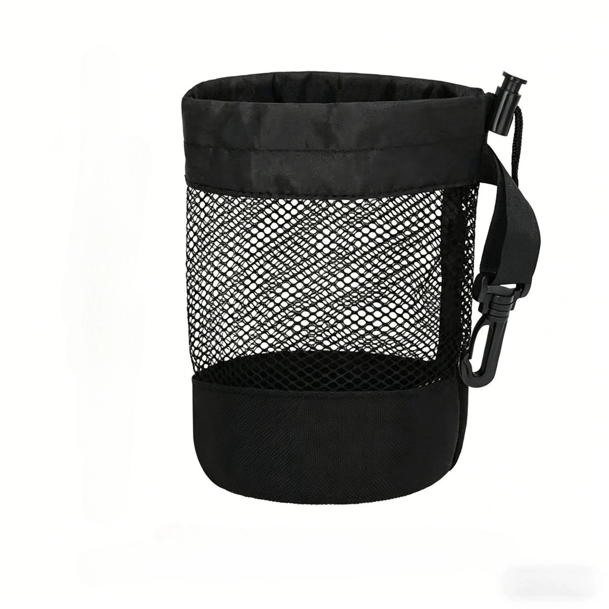 Polyester Drawstring Mesh Golf Ball Bag | Hanging Organizer Golf Ball Bag QXL black
