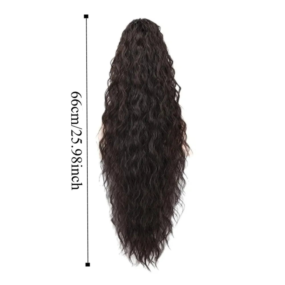 Clip-In Synthetic Ponytail Extension | Long Wavy Curly 66cm Clip-In Hair Extension QXL