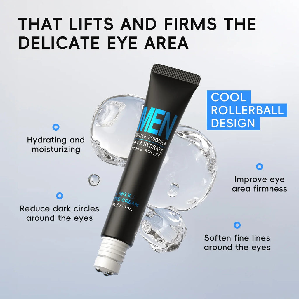LAIKOU Men Eye Cream 20g | 3D Rollerball Hydrating Eye Care Men's Eye Cream QXL