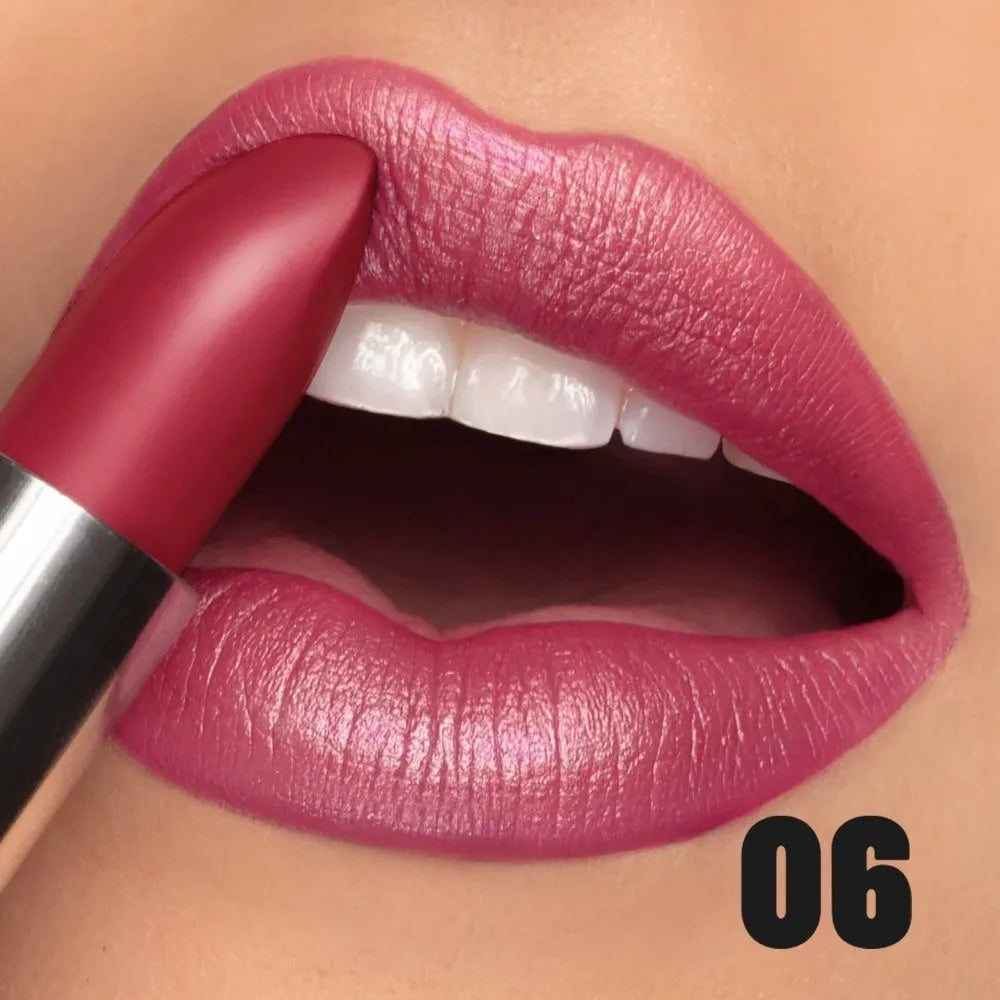 Glitter Pearlescent Metallic Lipstick | Matte Long-Lasting Lip Glaze Metallic Lip Glaze QXL 06