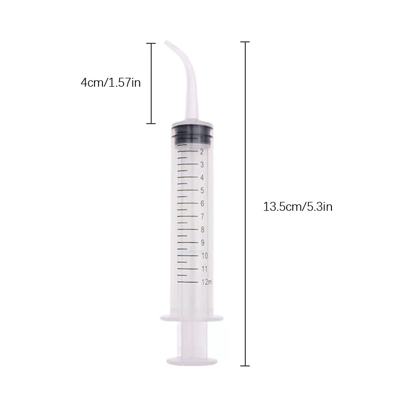 12ml Curved Tip Dental Irrigation Syringe | Oral Rinse Tool Dental Irrigation Syringe QXL