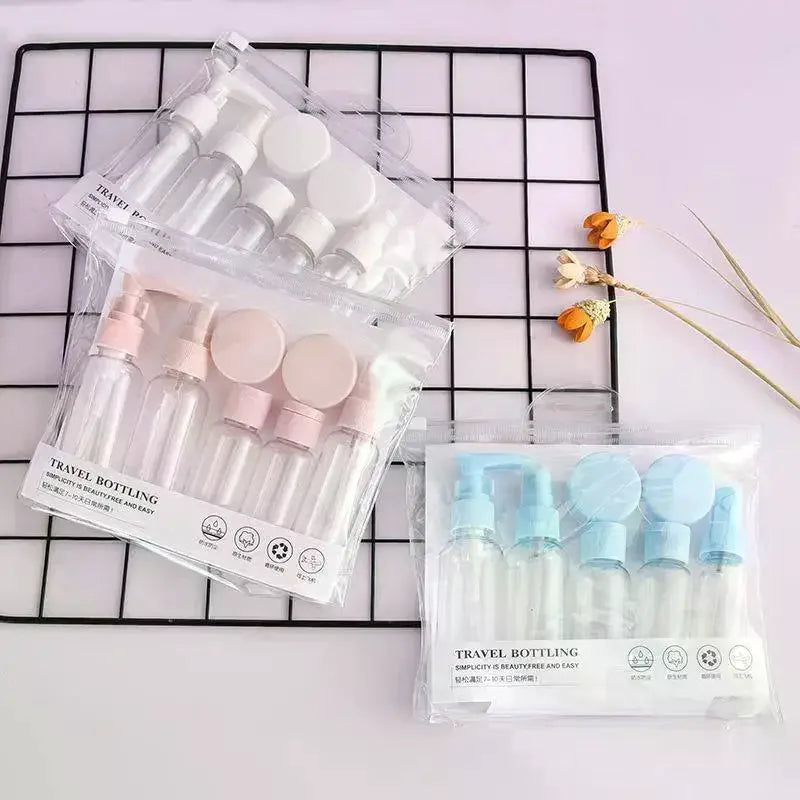 Travel Refillable Bottle Set – 8-Pc Cosmetic Travel Containers Travel Bottle Set QXL