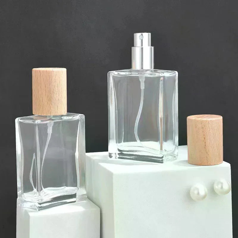 Square Glass Perfume Spray Bottle | Refillable Atomizer 15–50ml Perfume Atomizer Bottle QXL