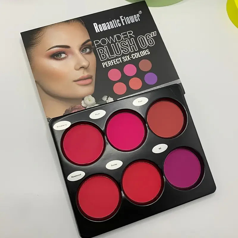 6-Color Matte Blush Palette | Natural Contour Makeup Blush Palette QXL 6 Color Blush 18g