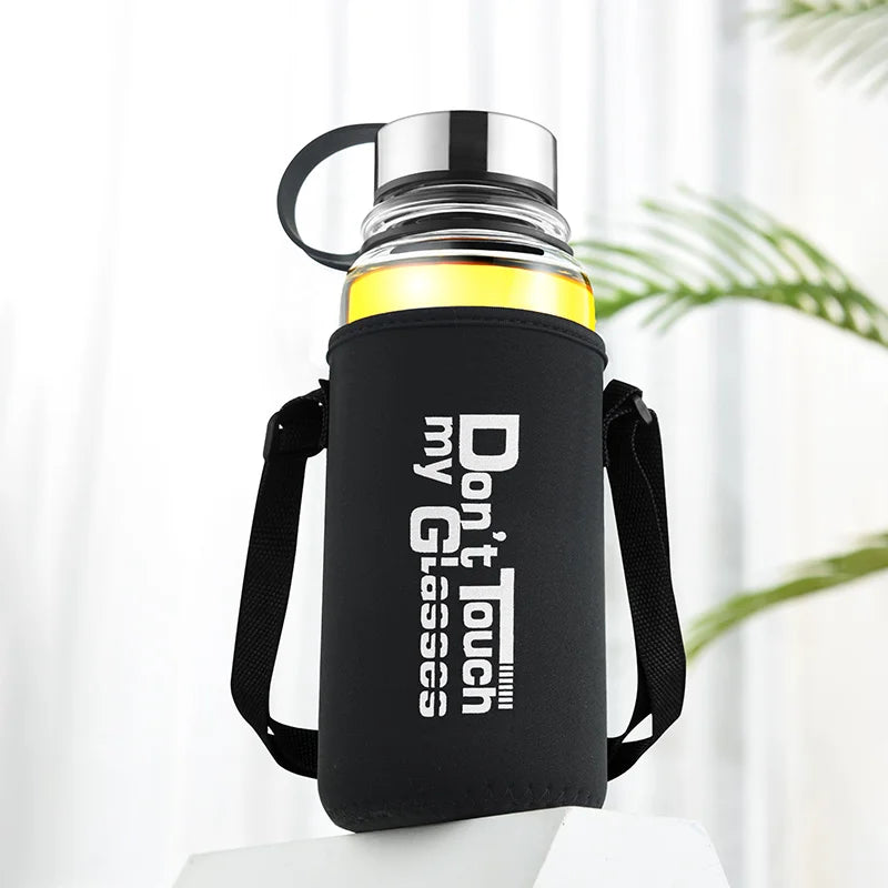 GIANXI Large Glass Water Bottle – BPA-Free & Leakproof Glass Water Bottle QXL