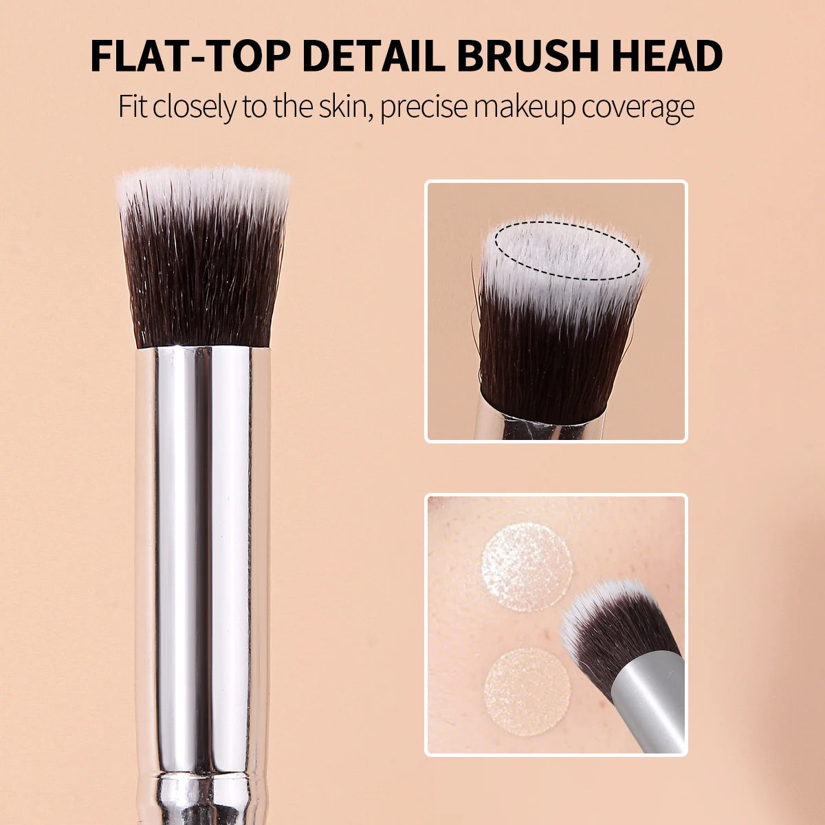 KOSSHOW Precision Concealer Brush | Nylon, Wood Handle Concealer Brush QXL