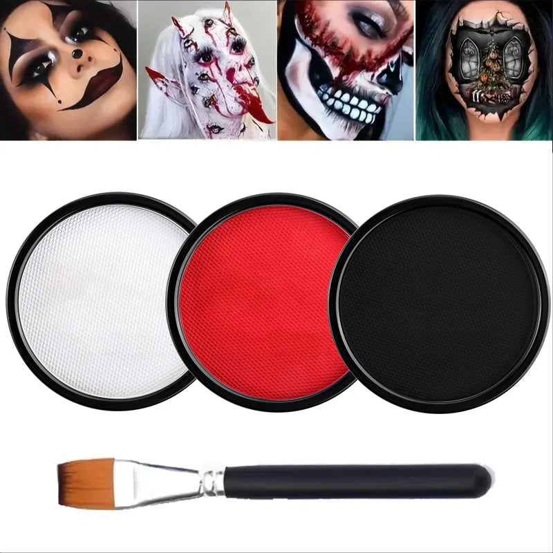 VERONNI 30G Water-Based Face & Body Paint | Halloween Costume Face & Body Paint QXL 3pcs C With brush