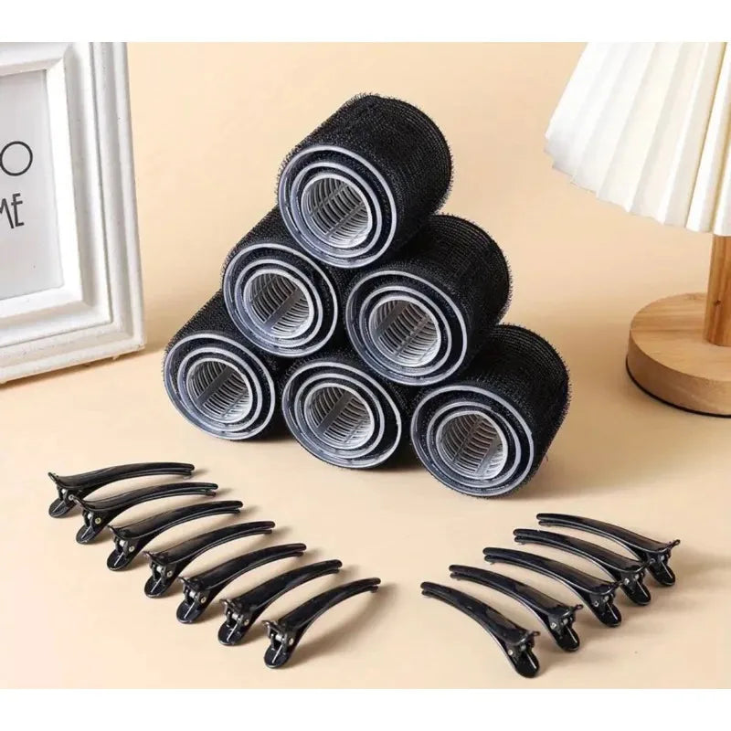 24-Pc Self-Adhesive Hair Curling Rollers & Clips Set Hair Curling Rollers QXL