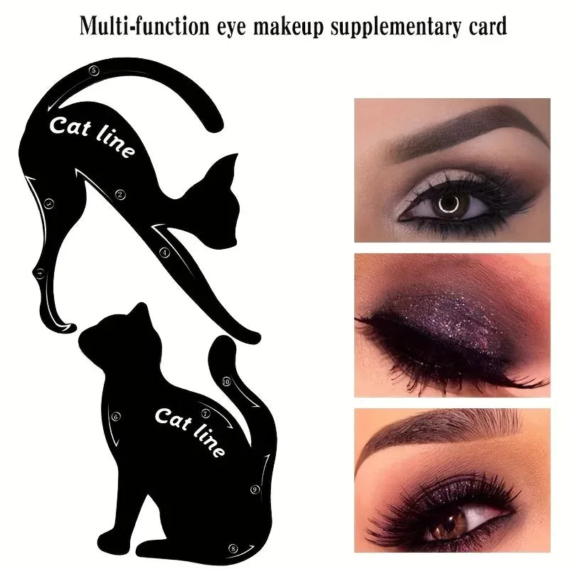 2-Pc Reusable Cat Eye & Smokey Eye Eyeliner Stencil Set Eyeliner Stencil Set QXL