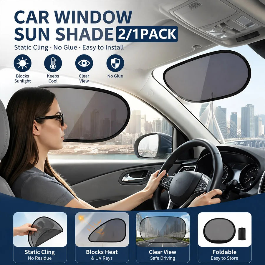 Universal Car Sun Shade | Static Cling No-Glue UV Window Visor Car Window Sun Shade QXL
