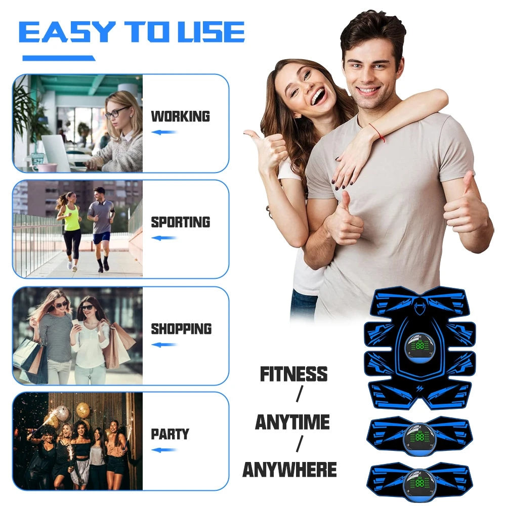 EMS Ab Toning Belt | 8-Pad Waist Trainer with Remote Control EMS Ab Toning Belt QXL
