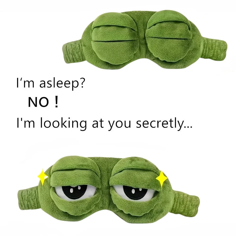 3D Frog Sleep Mask – Soft Plush Blindfold for Travel & Home Sleep Mask QXL