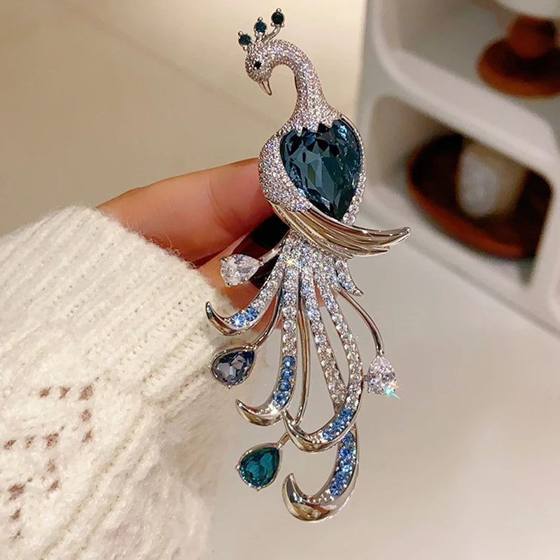 Peacock Rhinestone Brooch for Women | Elegant Fashion Pin Fashion Brooch QXL A2