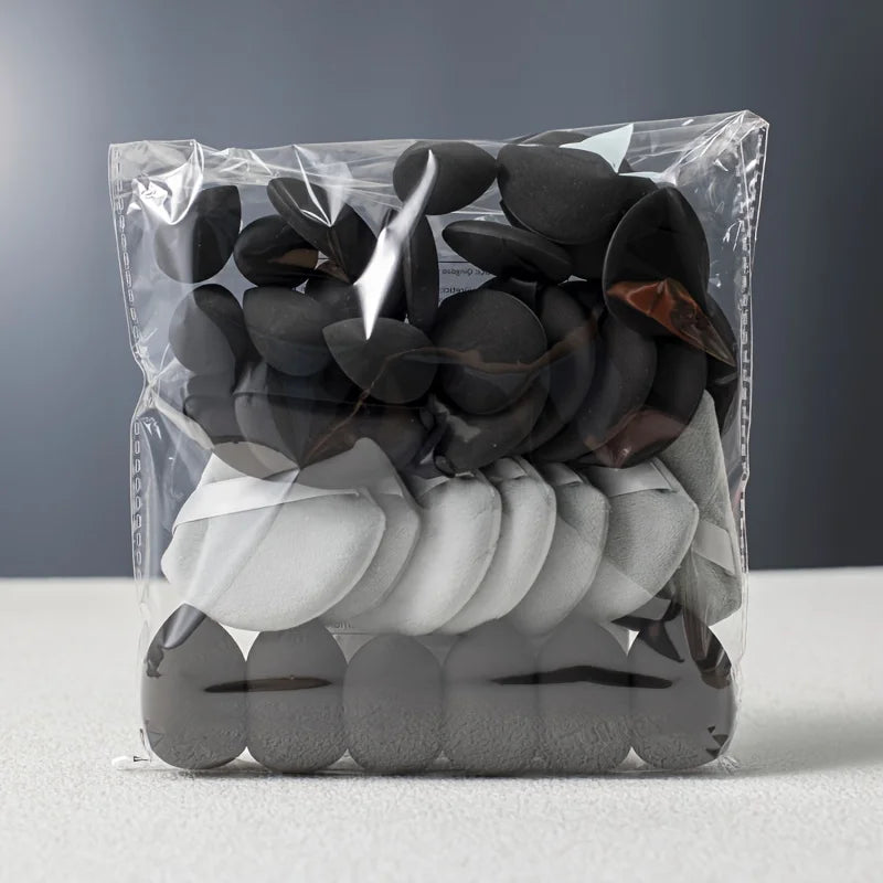 35-Piece Makeup Sponge & Puff Set | 5 Types, PU Applicators Makeup Sponge & Puff Set QXL Black